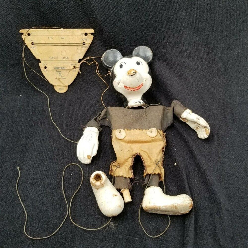 Unitrol Vintage 40s 50s Walt Disney Mickey Mouse Marionette String Puppet